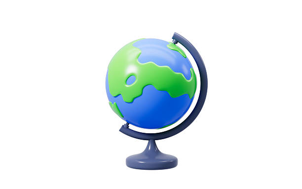 istock Cartoon terrestrial globe isolated in the white background, 3d rendering. 2255321188