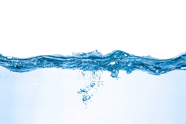 istock water splash on white background.Water flowing in waves and creating bubbles. 2255326623
