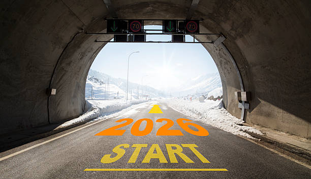istock Year 2027 inscription inside the tunnel 2255337551