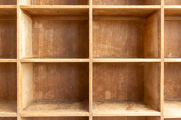 istock A storage shelf with the charming texture of well-worn wood 2255339049