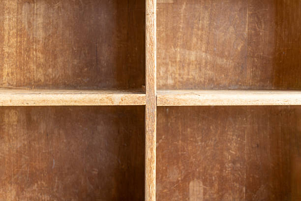 istock A storage shelf with the charming texture of well-worn wood 2255339061