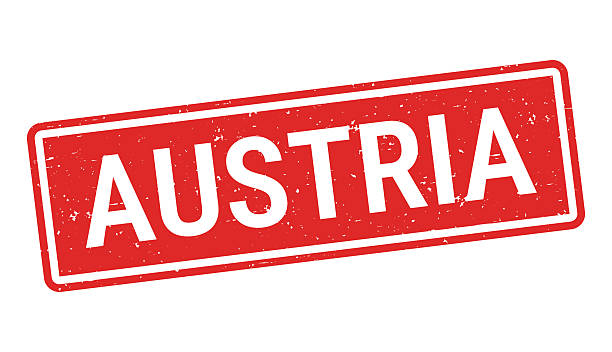 Austria. Grunge rubber stamp for your own design, isolated on a blank background. The stamp is in red ink, it is composed of a text with a frame, the text is not colored. Vector Illustration (EPS file, well layered and grouped). Easy to edit, manipulate, resize or colorize. Vector and Jpeg file of different sizes.