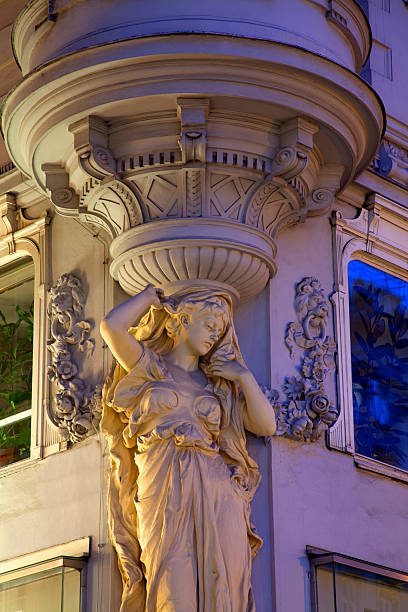 Austria Vienna, building detail seen at night
