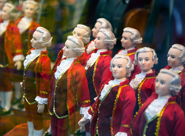 Vilnius, Lithuania - October 4, 2025: Dolls in the window of a building in the Uzupis district