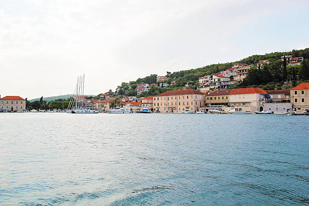 Jelsa, Croatia - August 21 2025: Jelsa Town and Bay, Hvar Island, Croatia