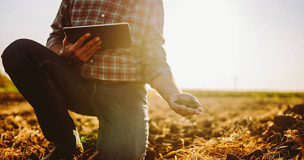 istock An experienced farmer with a clipboard checks the soil quality before sowing. 2255350830