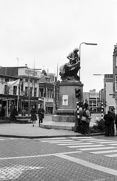Zaandam, Netherlands, - October 10, 1974: view of monument czaar Peter I in Dam Square