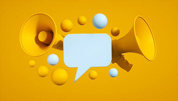 istock Yellow Megaphones 3D Announcement Concept 2255376705