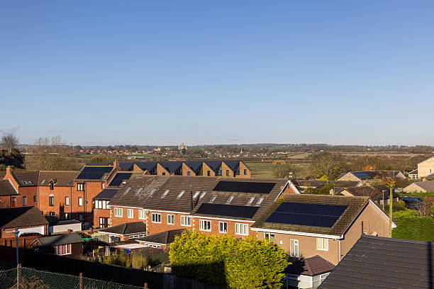 istock Residential Neighbourhood with Solar Panels 2255379647