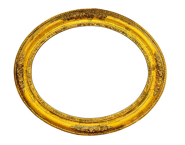istock Ornate oval gold vintage picture frame with transparent background 2255379939