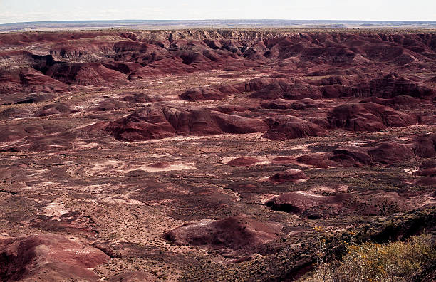 Barren Hostile Landscape and Vibrant colors of the Painted Desert in Arizona