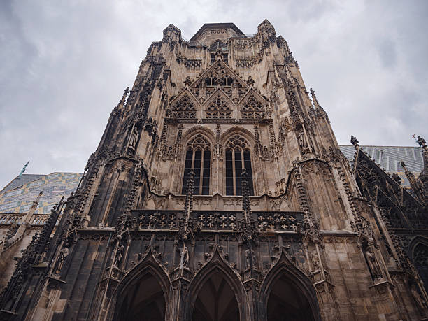 Summer view of Vienna Stephansplatz with iconic cathedral and surrounding old town streets, historic architecture, lively city atmosphere, European travel destination, cultural urban scene.