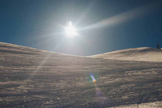 Blue sky in the snow and sunshine