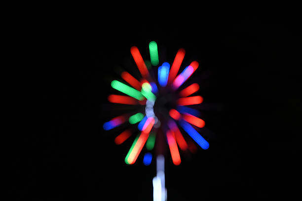 Colorful blur and bokeh effects on lights that resemble fireworks