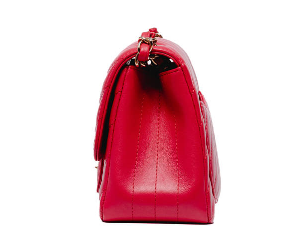 istock Luxury Red Quilted Leather Shoulder Bag Isolated on White Background 2255390725