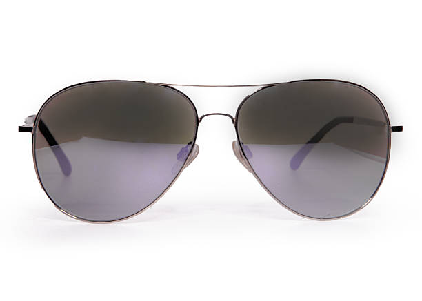 istock Silver Aviator Sunglasses With Metal Frame Isolated on White Background 2255390782