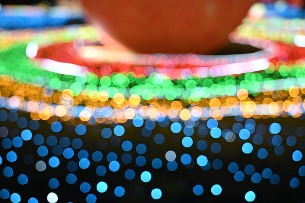Lighting blur and Bokeh on colorful Background