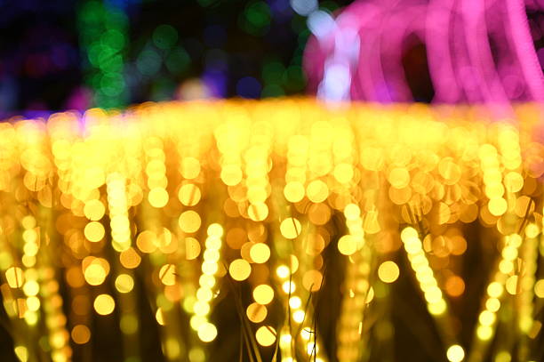 Lighting blur and Bokeh on yellow/golden Background