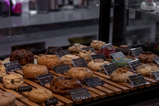 Delicious Baked Treats on Display in a Rustic Cafe