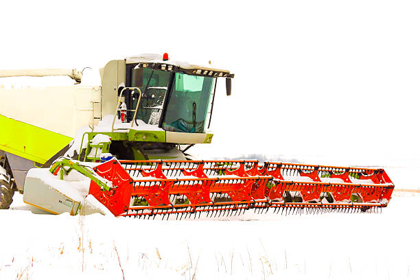 Farm machinery parked for the winter on an Oklahoma farm.