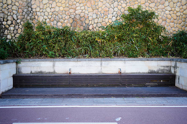 Beside the path, benches and the natural blank spaces