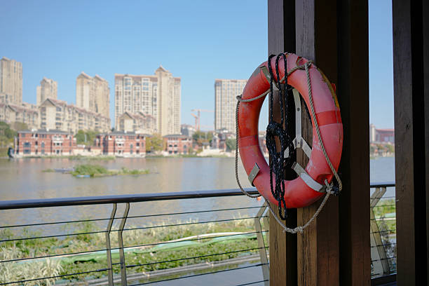 The lifebuoy by the water