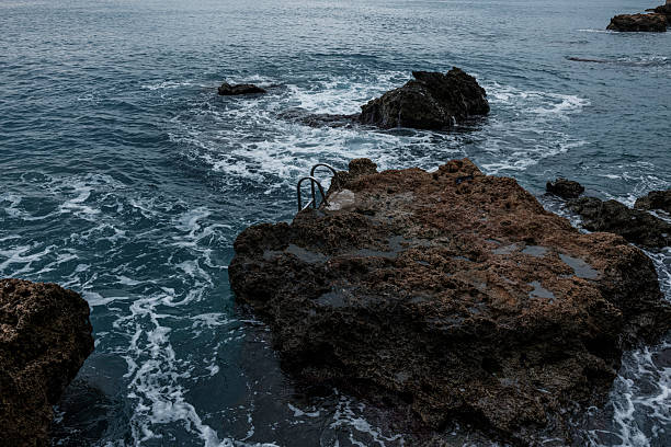 scenic rocky shore overlooking the ocean