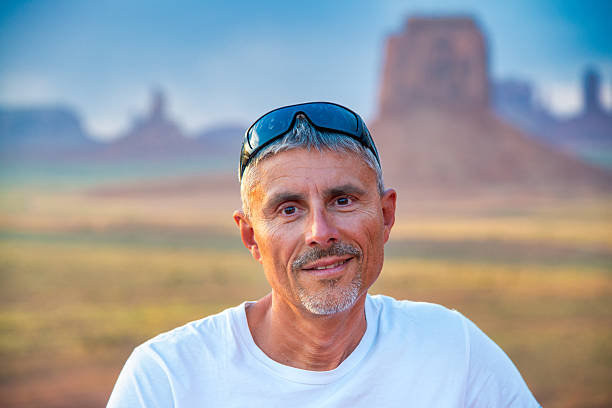 A man visiting Monument Valley in Arizona.