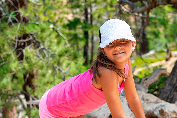 A happy young girl during a National Park excursion.