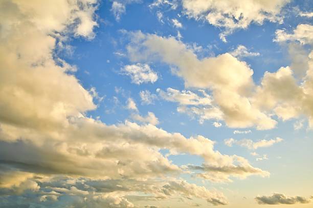 Clean New Zealand sky replacement with warm low sunlight warming up the clouds.