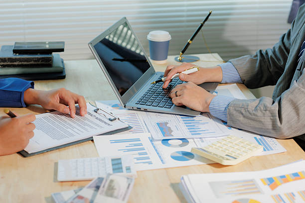 istock Corporate team discussing market data. Collaborative effort for business 2255437484