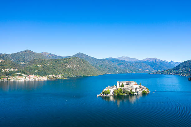 istock San Giulio Island on Lake Orta with blue water 2255443024