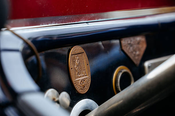 Velden, Austria - August 30, 2025: Vintage car dashboard highlights intricate details and classic design, capturing the essence of oldtimer festivals and automotive heritage