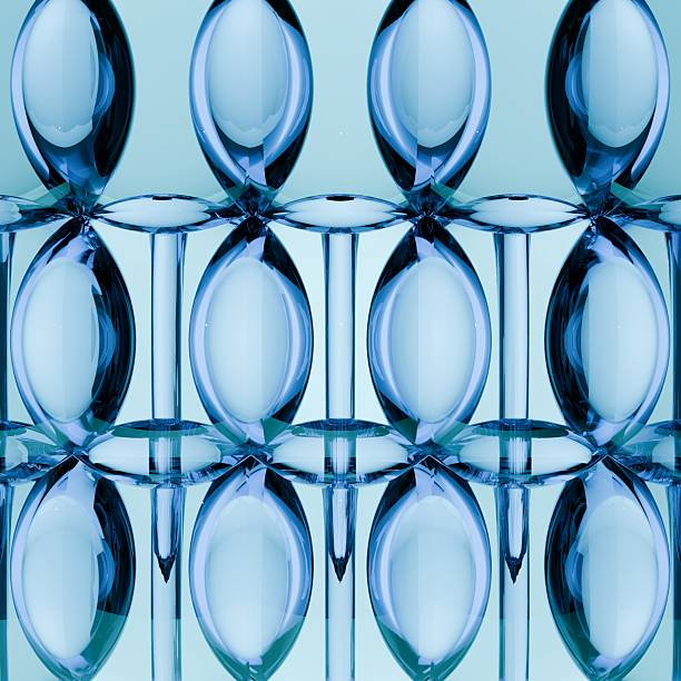 3d clear light blue glass abstract background