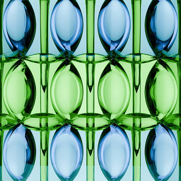 3D light blue and green glass abstract background