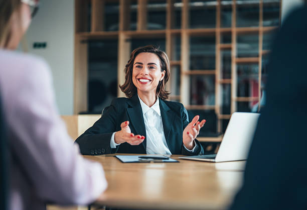 istock Client consultation in modern minimalist office space. Supplier meeting. 2255464241