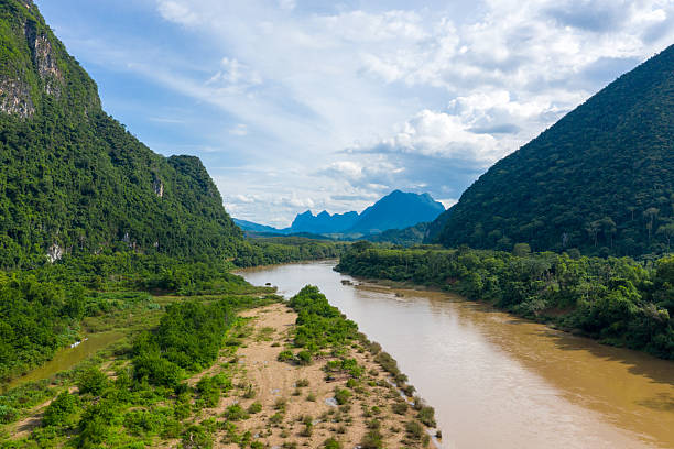 istock River winding through green mountains Nam Ou Laos 2255468207