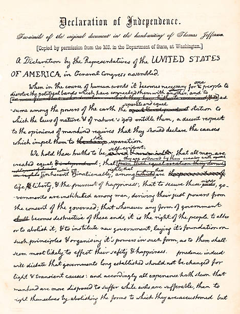 istock Original Declaration of Independence Full Edited Copy Signed by Founding Fathers of United States, Philadelphia, Pennsylvania, Number 1 in a Series of 8, 18th Century  American History 2255468375