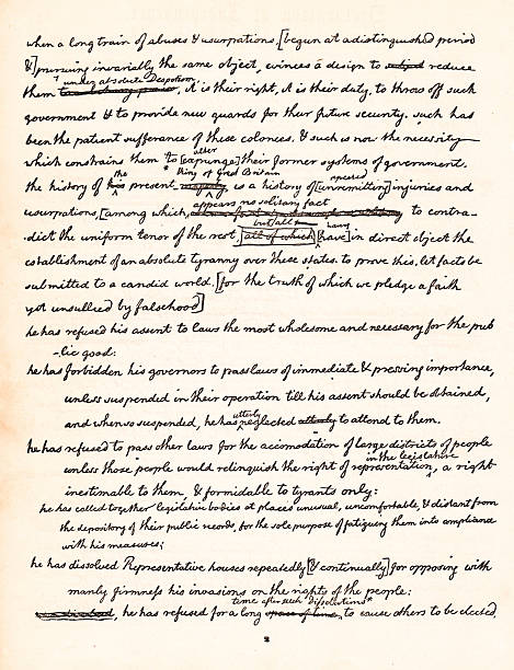 istock Original Declaration of Independence Full Edited Copy Signed by Founding Fathers of United States, Philadelphia, Pennsylvania, Number 2 in a Series of 8, 18th Century  American History 2255468384