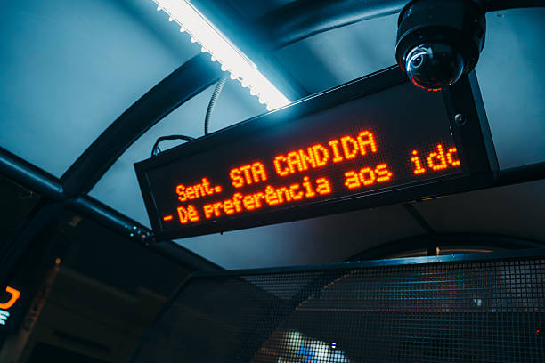 istock Curitiba BRT Bus System At Night Urban Transit Curitiba 2255474657
