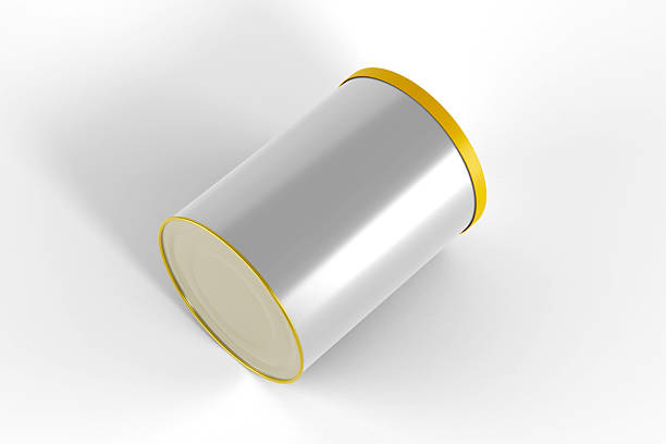 Food & Milk Powder Tin Can Mockup 3d rendering on transparent background