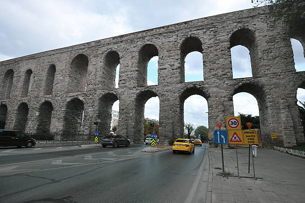 Istanbul, Turkey - August 09, 2025: Valens Aqueduct in Istanbul