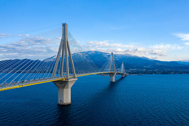 Dutch motorway bridge on a blue sky day