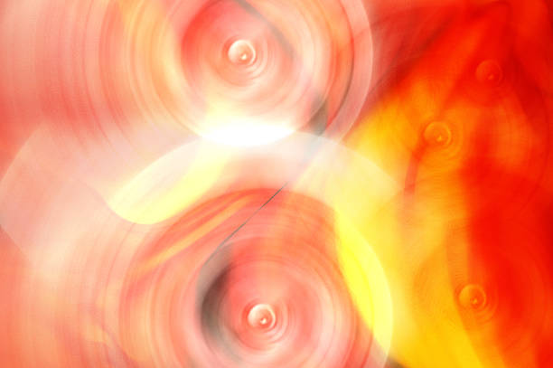 Patterns of red crosses in rectangular frames with a bright light in the center.