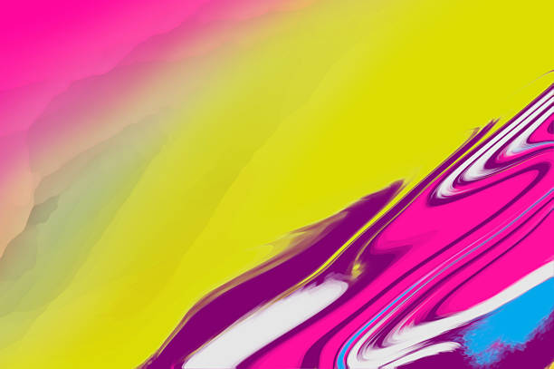 Bright, abstract gradient featuring pink, yellow, blue with fluid, marbled swirls. A bold, contemporary background ideal for creative campaigns, digital art, and modern design projects seeking vibrant energy.