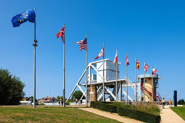Benouville, France - August 10, 2025: Pegasus Bridge is a historic bridge in Normandy. It played a crucial role during the D-Day landings of allies