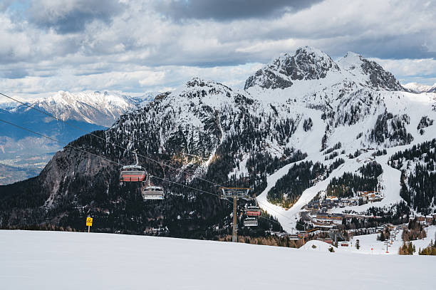 istock Nassfeld SKi resort, Austrian Alps. Snowboarding / Skiing concept. 2255511099