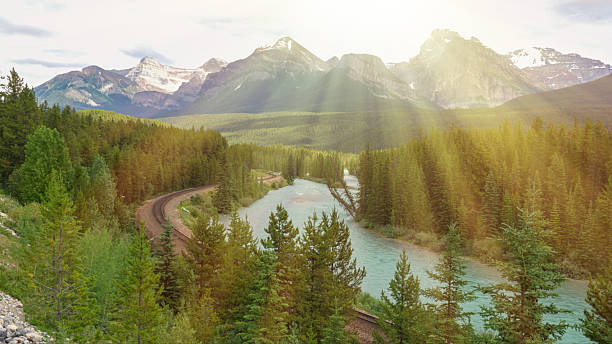 istock Scenic river flowing through Banff Alberta surrounded by mountains and natural landscape 2255523564