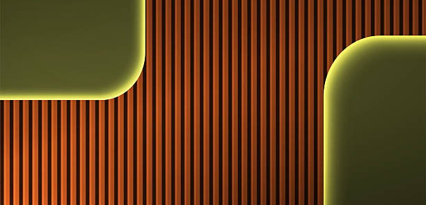 Wooden lines with arch neon light background. Modern abstract minimal scene for mockup presentation, cosmetic products, stage showcase, promotion display.