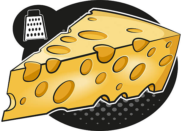 Easy editable cheese slice vector illustration...Elements was layered.